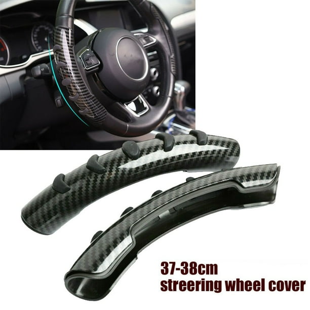 2x Carbon Fiber Universal Car Steering Wheel Booster Cover Non-Slip Accessories 2x Carbon Fiber Universal Car Steering Wheel Booster Cover Non-Slip Accessories